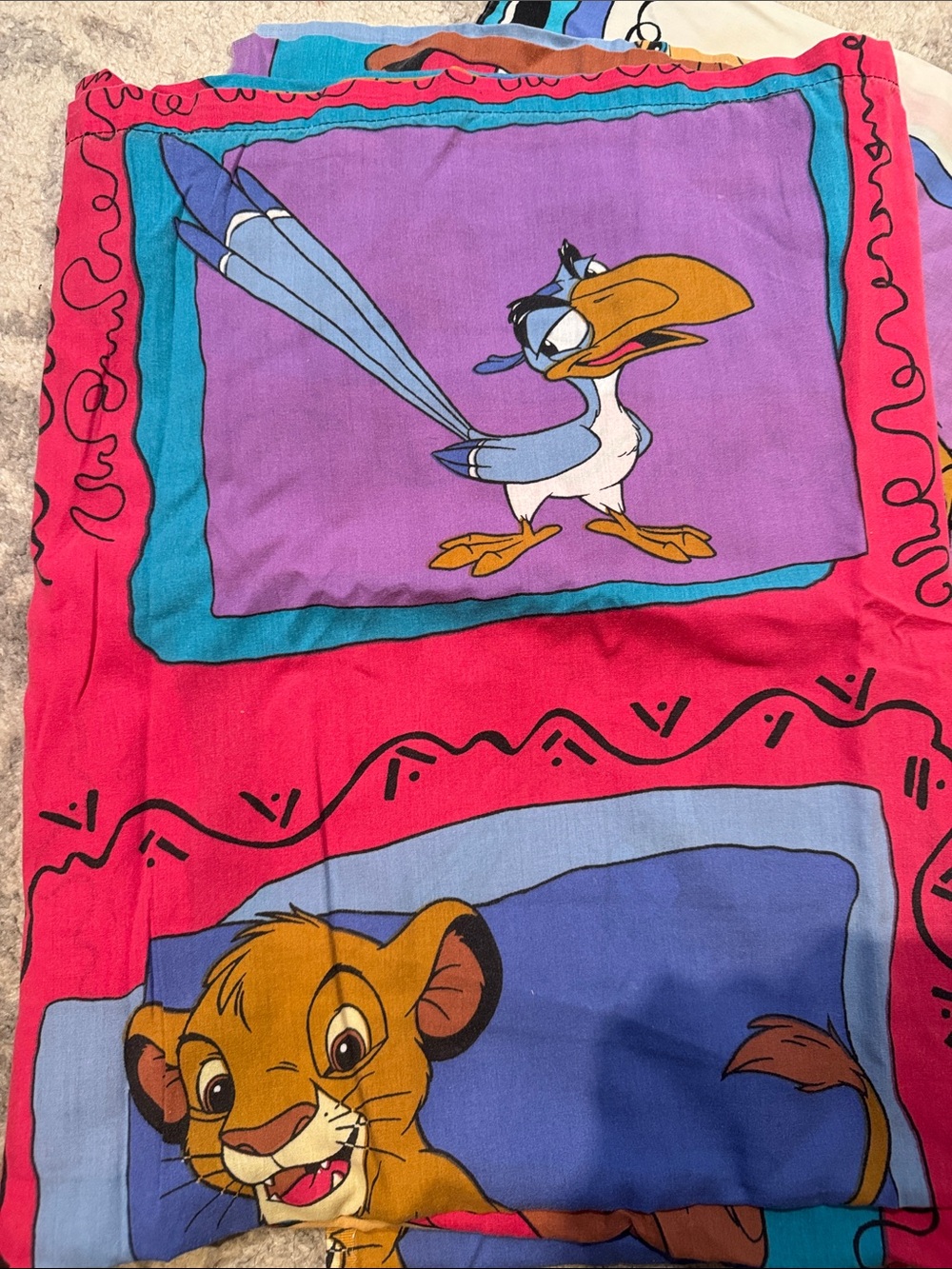 VINTAGE Lion King twin Sheets and Pillowcase - Picture 2 of 6